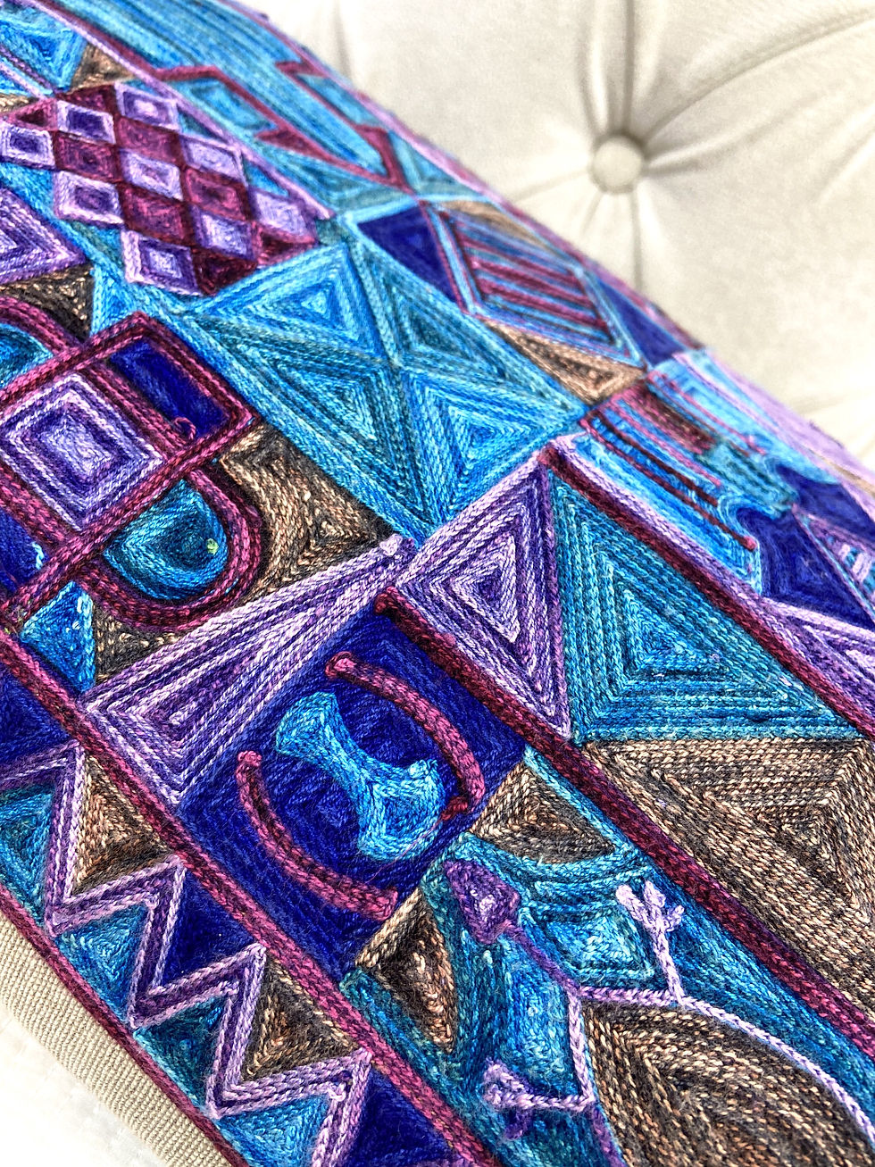 Thumbnail: Multi ZigZag Embroidered Pillow