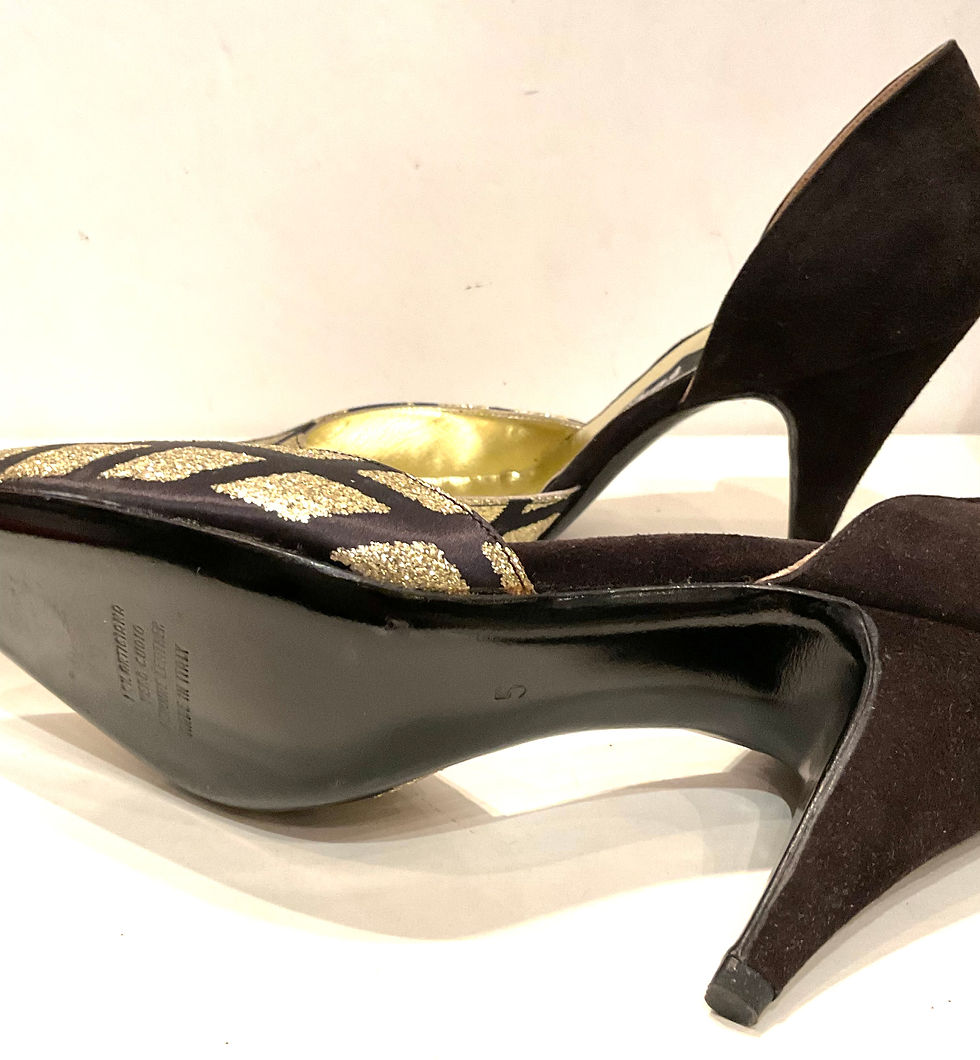 Thumbnail: So fantastique Vintages Escarpins en cuir et Pailette des années 70