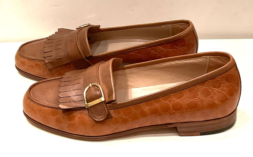 Thumbnail: Mocassins en crocodile et cuir des années 70