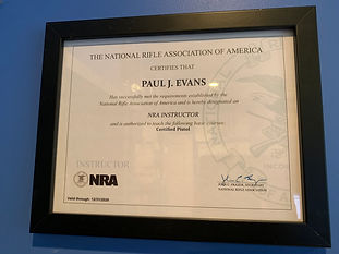 NRA Instructor Certificate