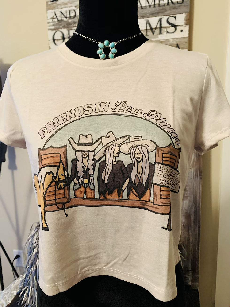 Thumbnail: Friends In Low Places Heather Dust Crop Tee 