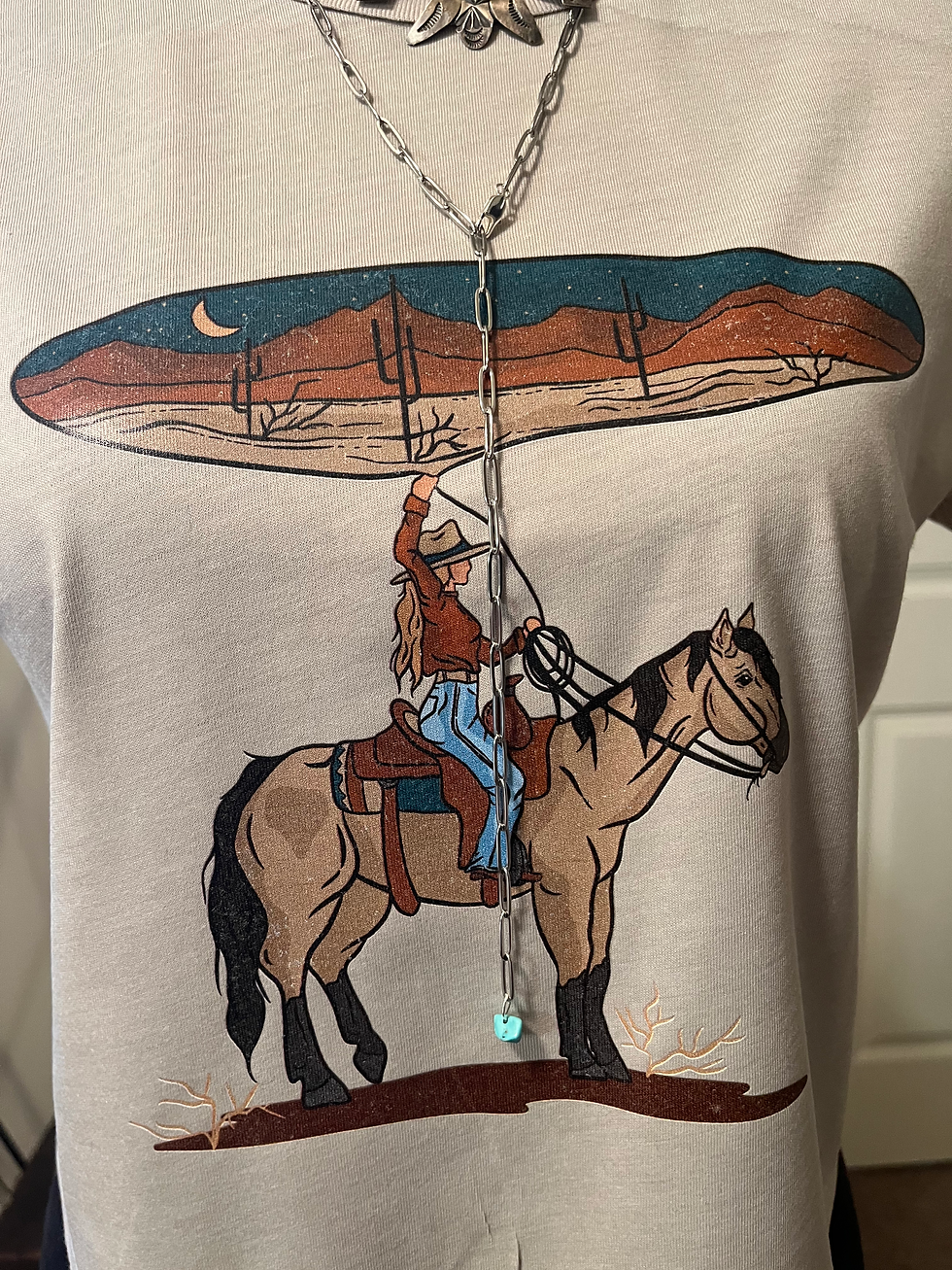 Thumbnail: Rope The Canyon Heather Dust Crop Tee