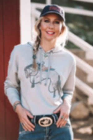 Dappled Bronc Heather Grey Lightweight Cropped Hoodie