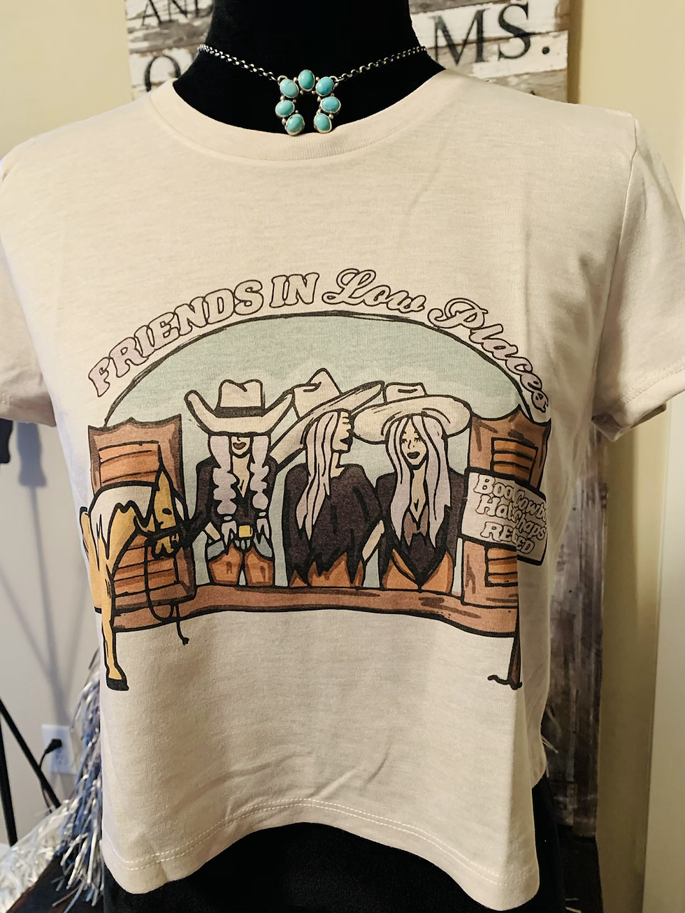 Thumbnail: Friends In Low Places Heather Dust Crop Tee 