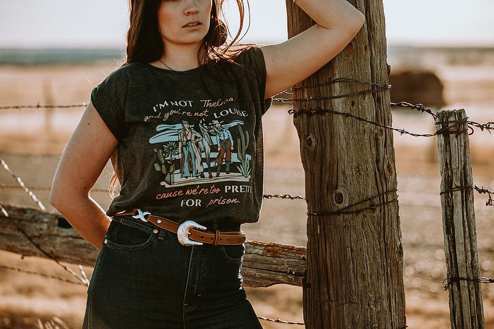 Thumbnail: Too Pretty For Prison Rolled Sleeve Tee