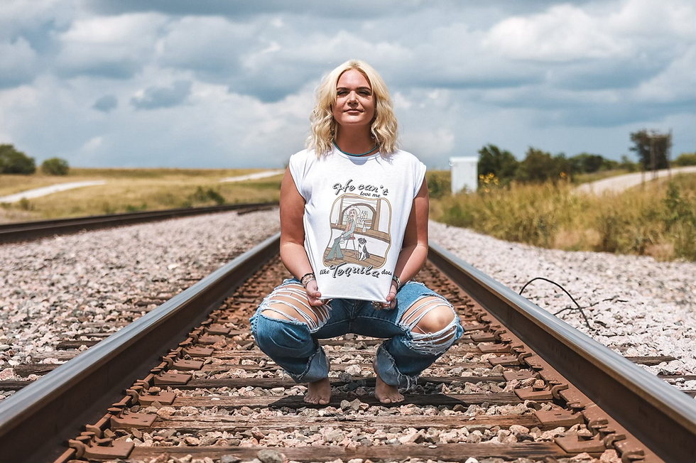 Thumbnail: Like Tequila Does White Rolled Sleeve Tee
