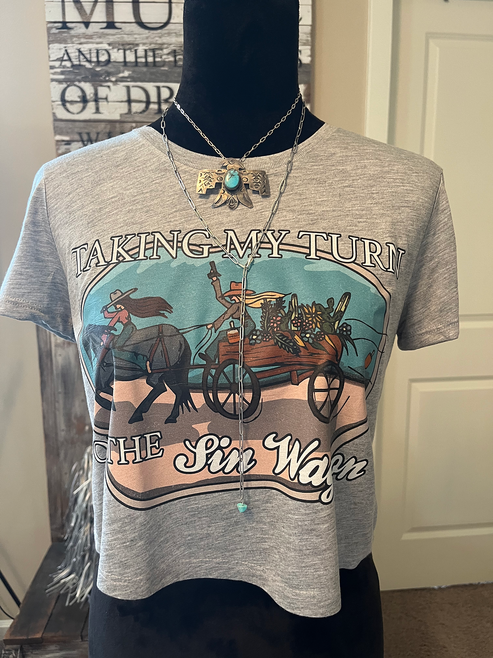 Thumbnail: Sin Wagon Heather Grey Crop Tee