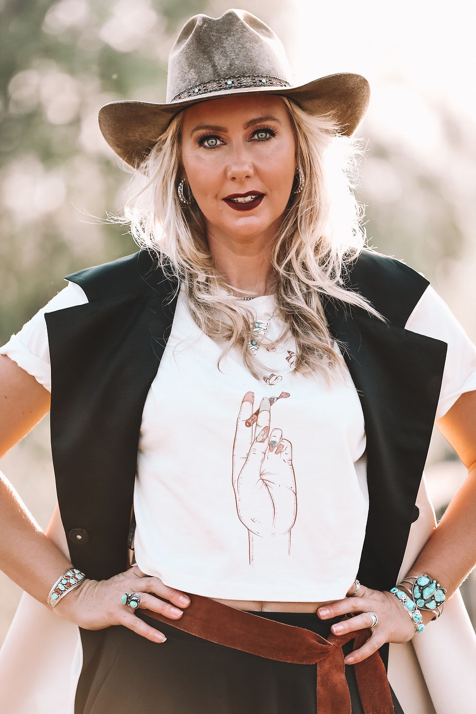 Thumbnail: Drank A Lil' Drank Smoke A Lil' Smoke Vintage White Crop