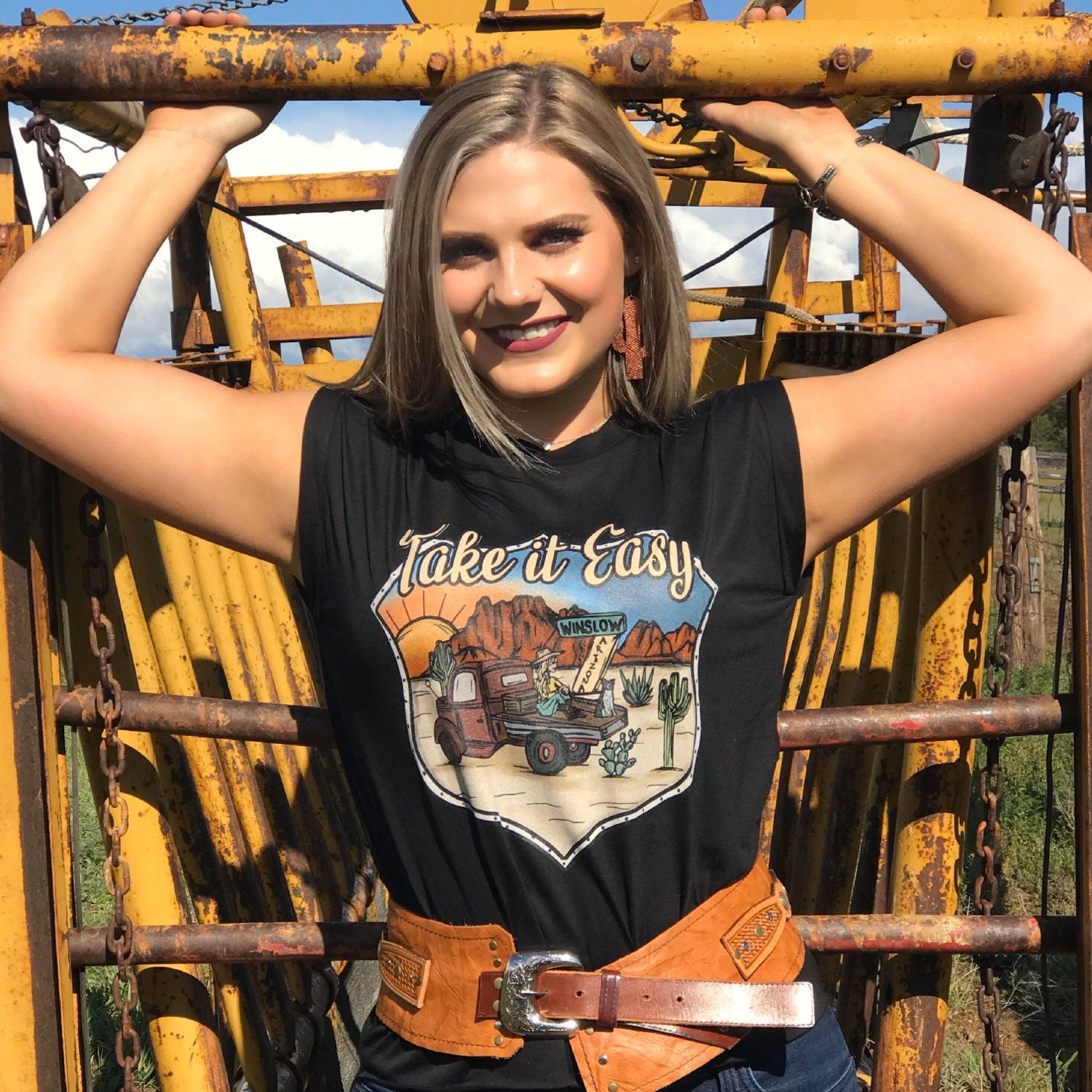 Take It Easy Rolled Sleeve Tee