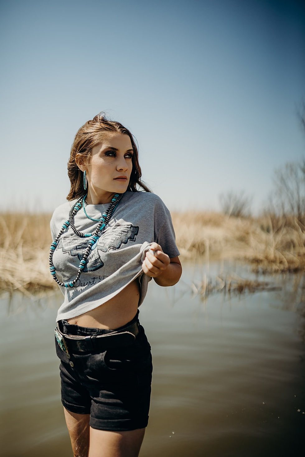 Thumbnail: Thunderbird Vintage Grey Crop Tee