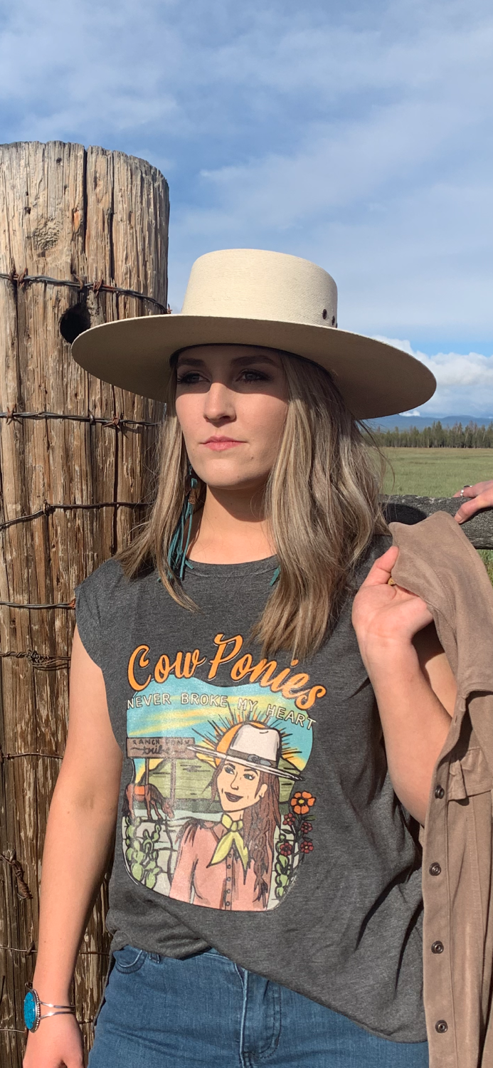 Thumbnail: Cow Ponies Never Broke My Heart Rolled Sleeve Tee