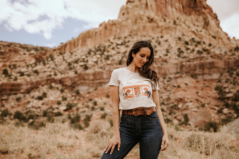 Thumbnail: Beer For My Horses Heather Dust Crop Tee