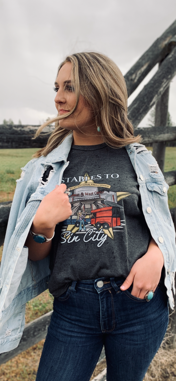 Stables To Sin City Rolled Sleeve Tee