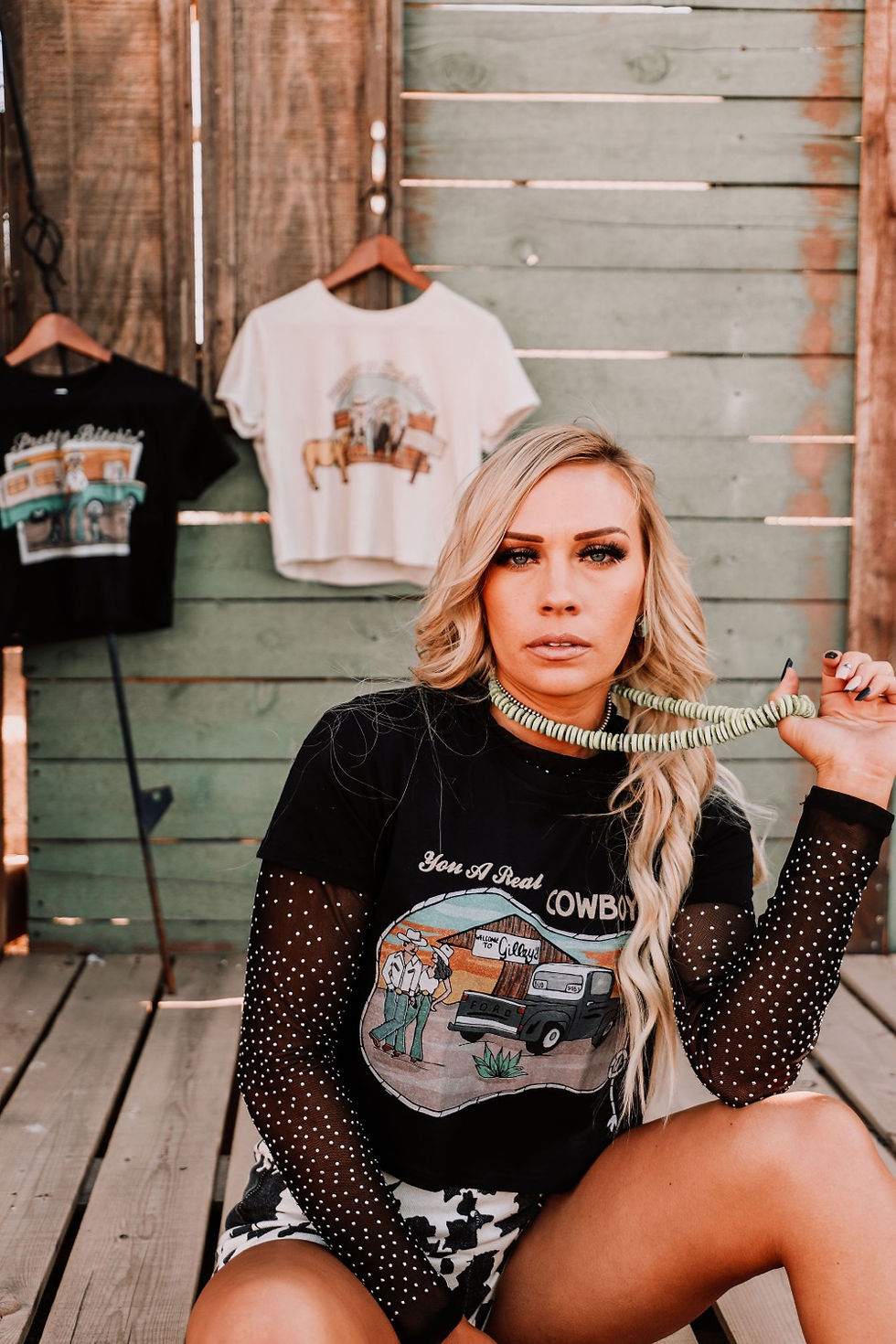 Thumbnail: Urban Cowboy Black Crop Tee 