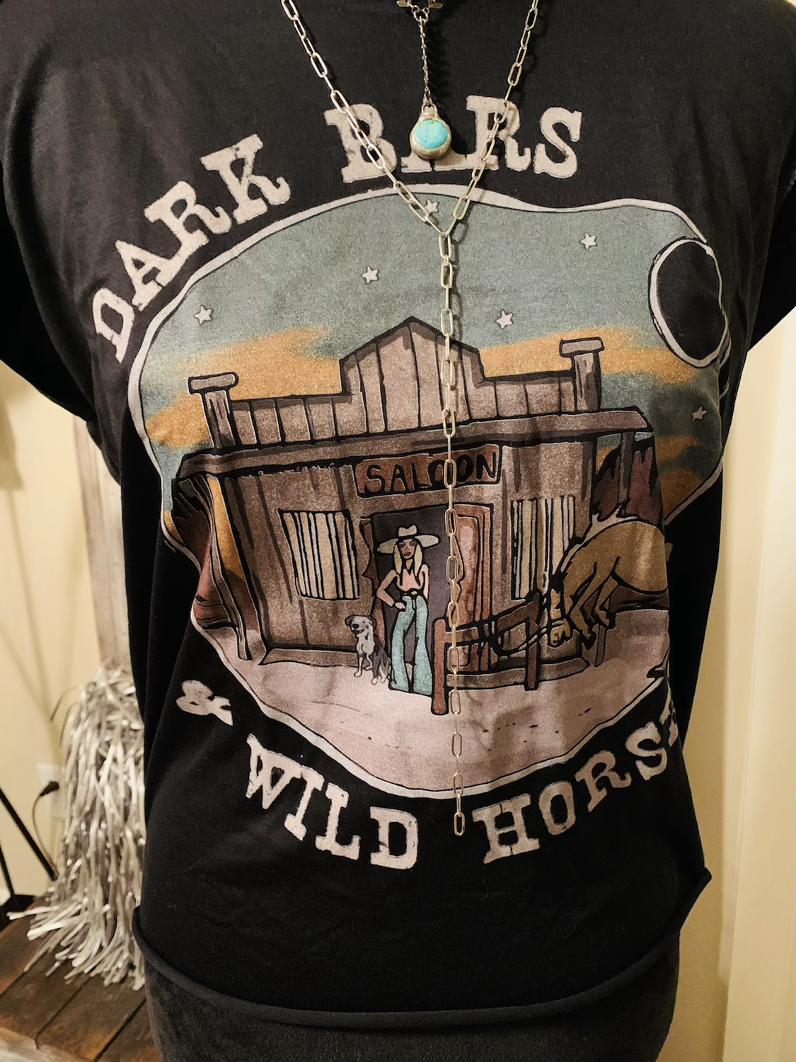 Dark Bars & Wild Horses Rolled Sleeve Tee