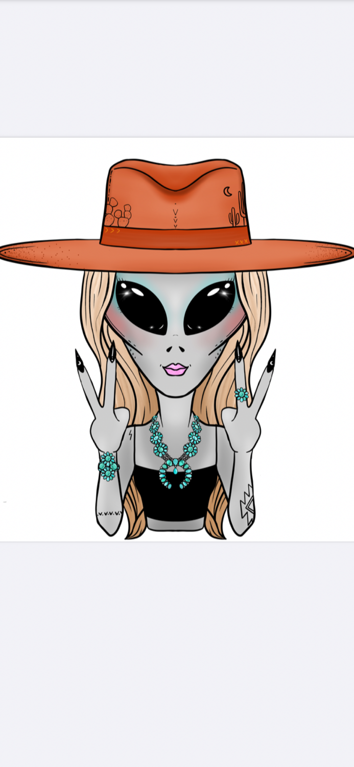 Thumbnail: Alien's Love Turquoise Too Smoke Colorblast Tee