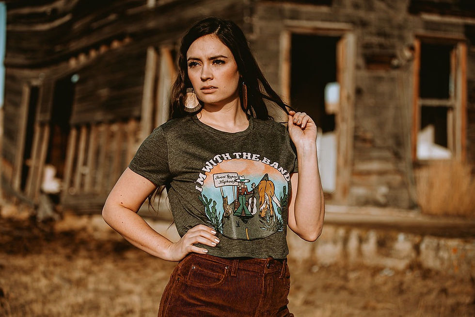 Thumbnail: I'm With The Band Dark Grey Crop Tee