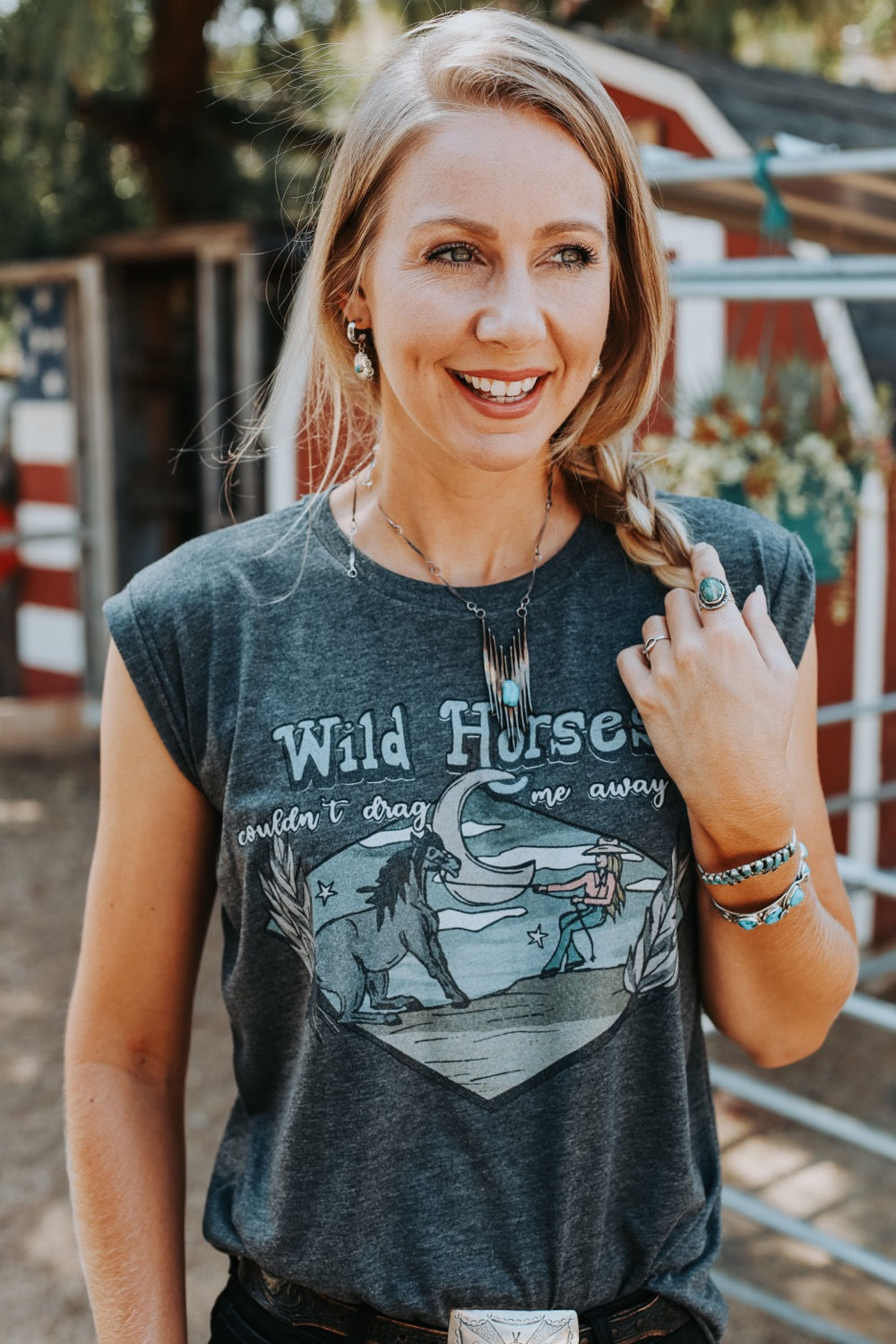 Wild Horses Couldn’t Drag Me Away Rolled Sleeve Tee.