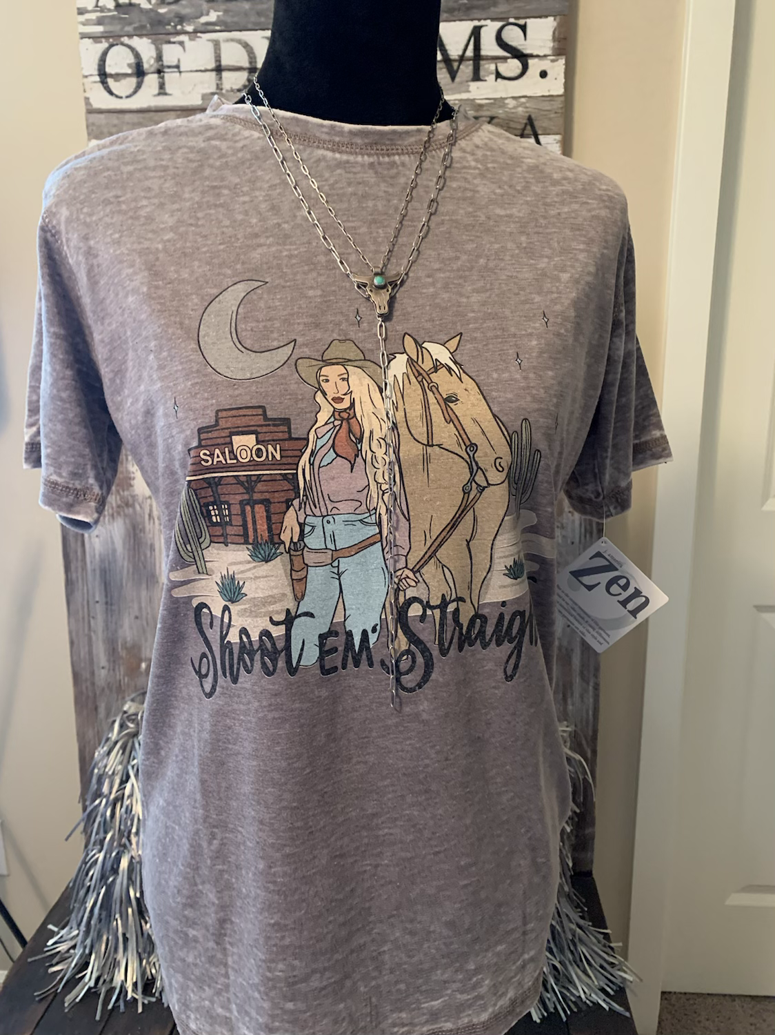 Shoot ‘Em Straight Acid Wash Tee