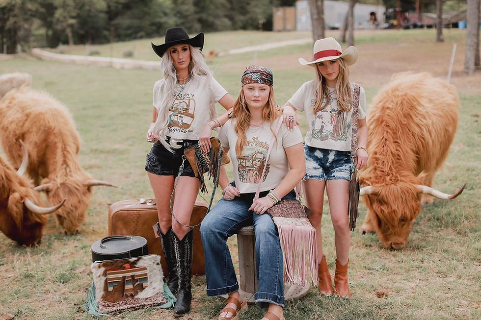 Thumbnail: Cow Ponies Never Broke My Heart Heather Dust Crop Tee