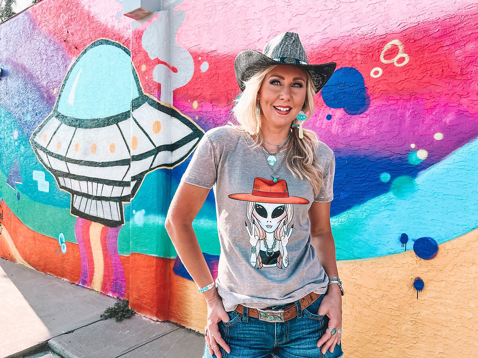 Thumbnail: Alien Cowgirls Love Turquoise Too Burnout Tee