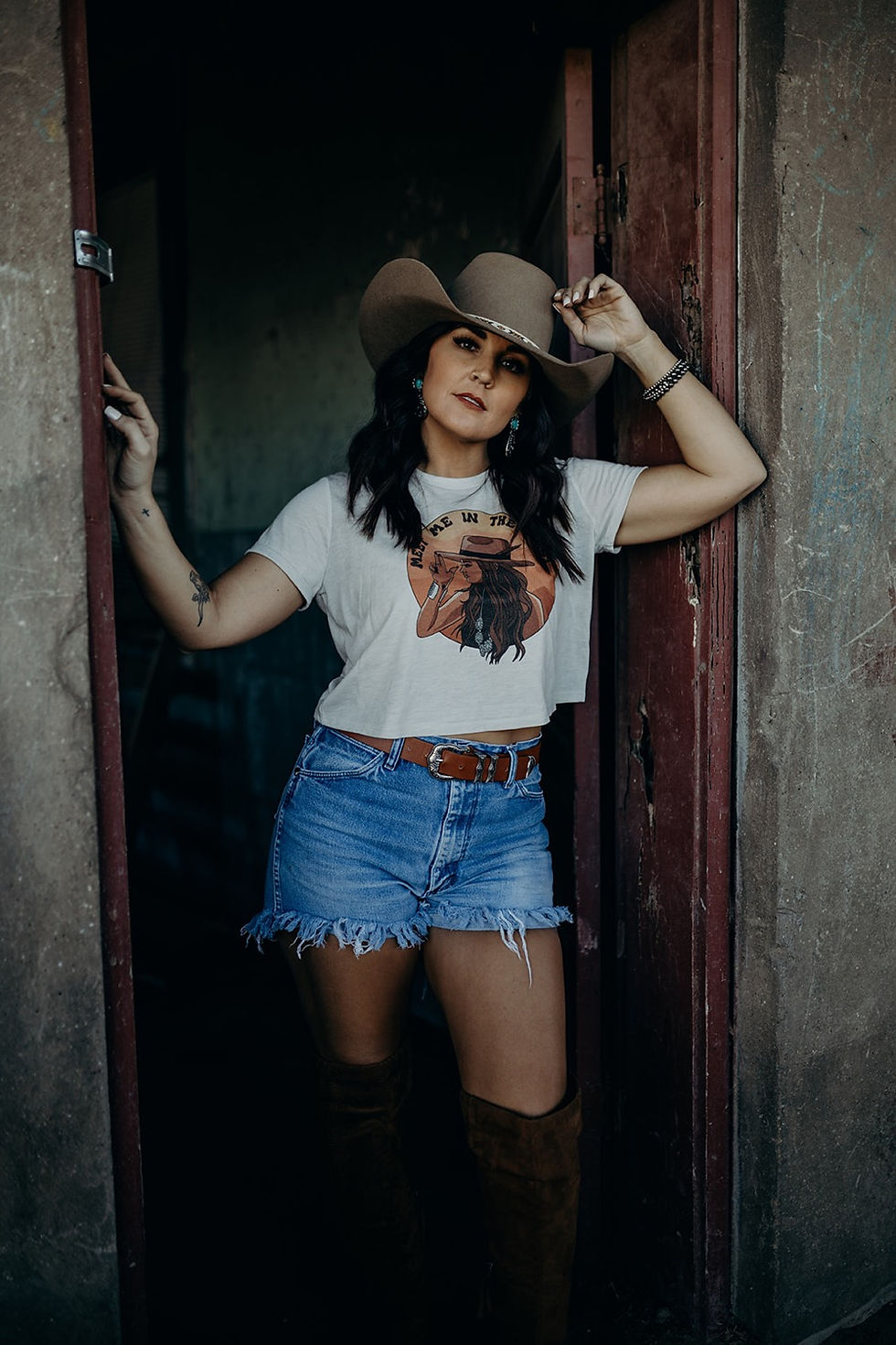 Thumbnail: Meet Me In The West Heather Dust Crop Top