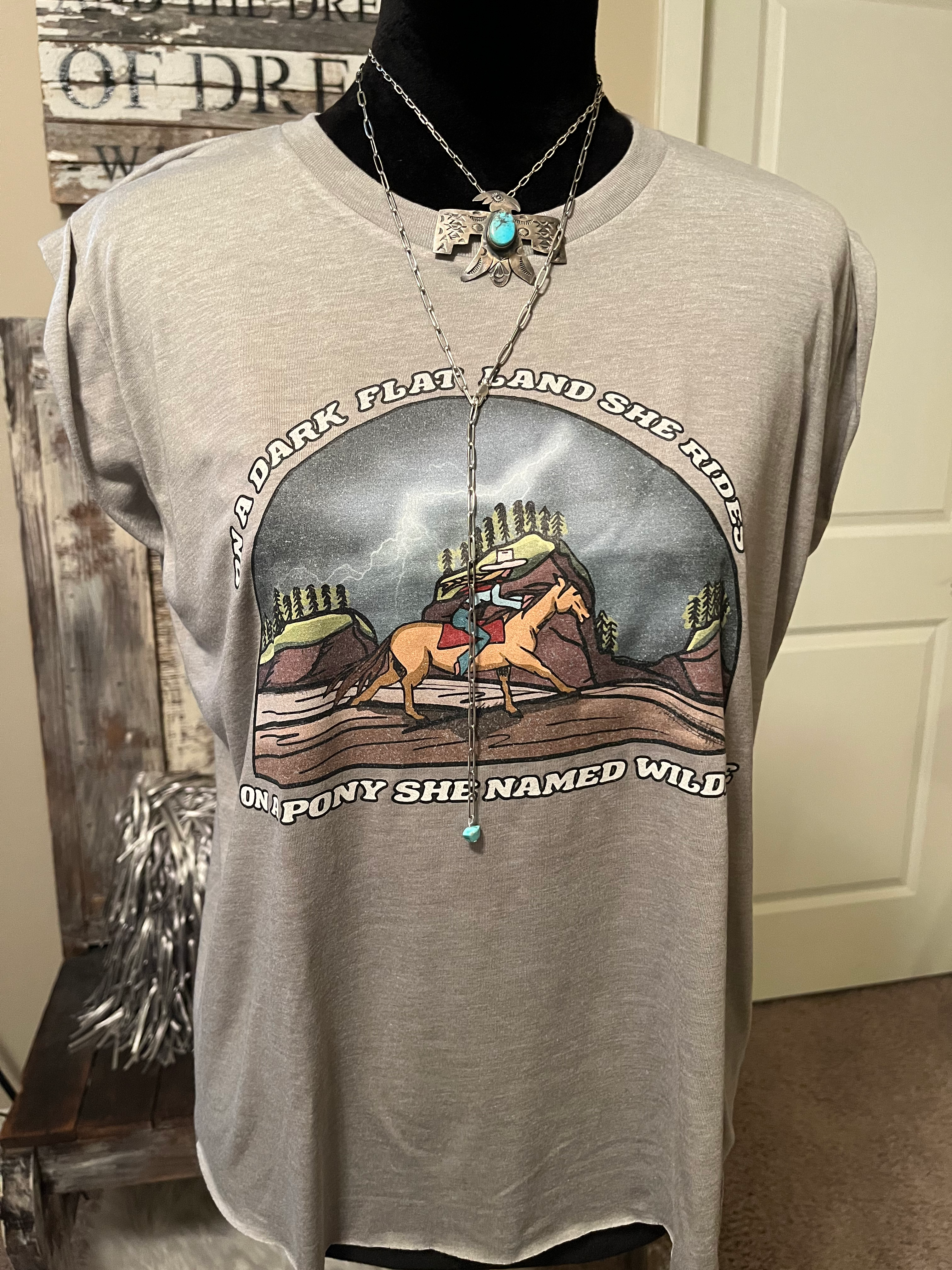 Wildfire Grey Rolled Sleeve Tee