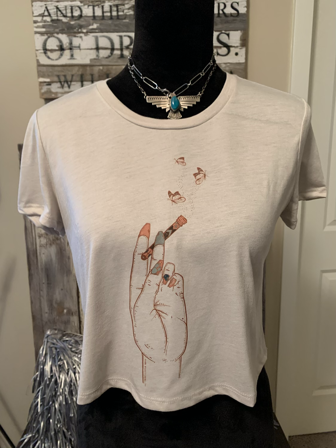 Drank A Lil’ Drank, Smoke A Lil’ Smoke Heather Dust Crop Tee