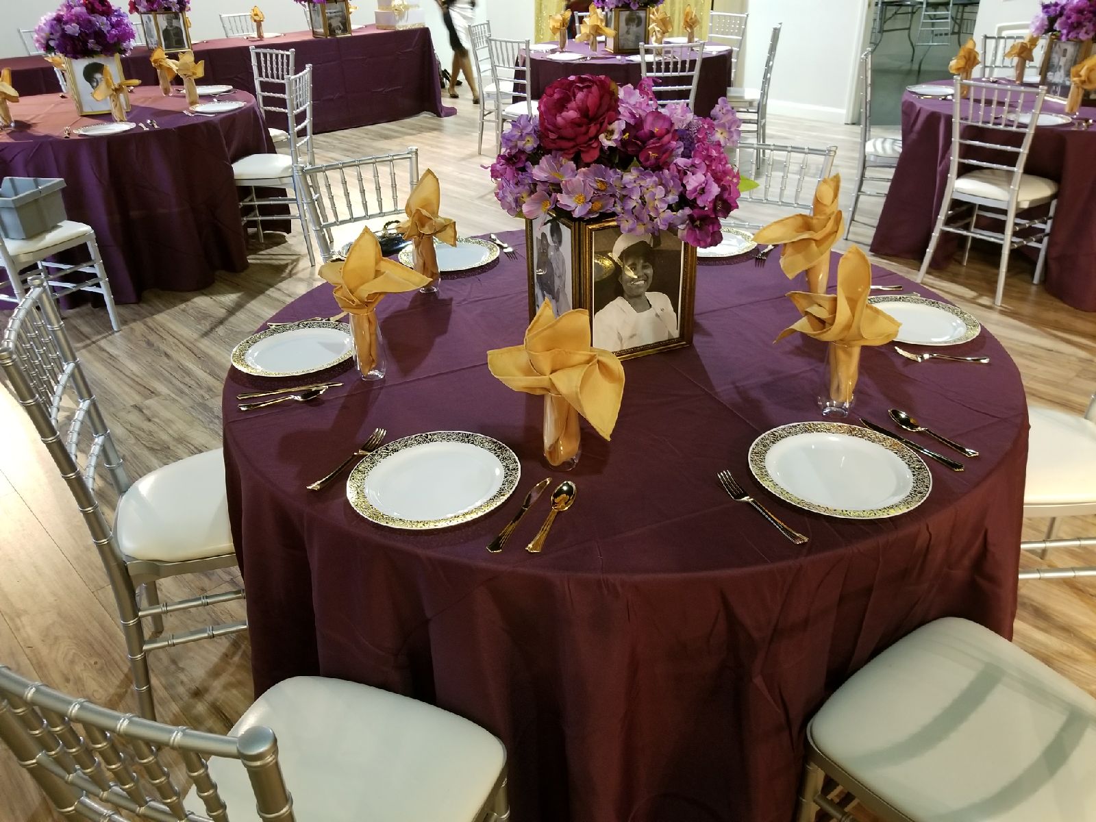 Eggplant & Gold Reception