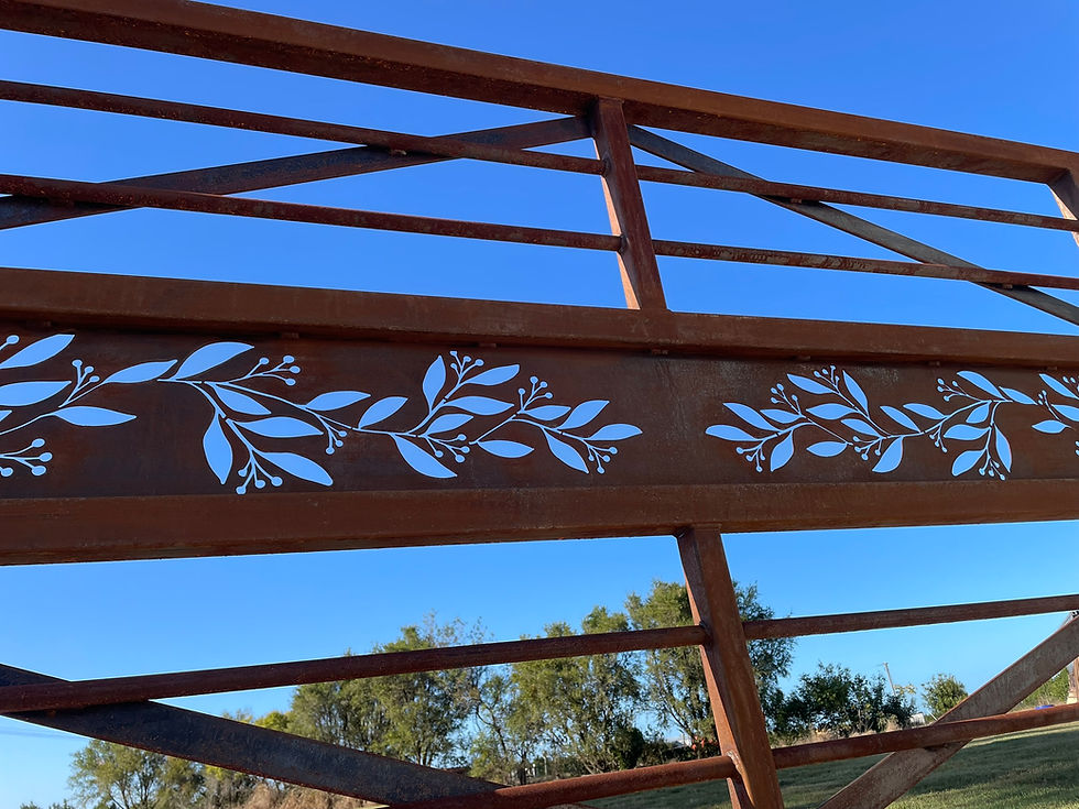 Rustic Farm Gate Acreage with Eucalyptus Design with Blue Skies by Rural Gates Australia