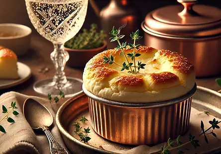 Soufflé van Brie de Meaux en Tijm