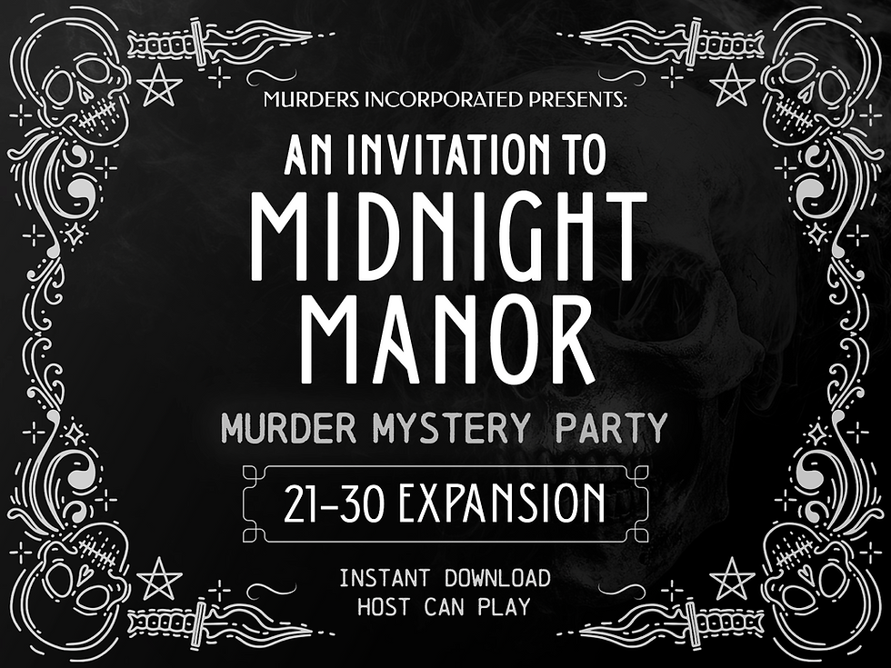 title graphic midnight manor murder mystery party 21-30 expansion