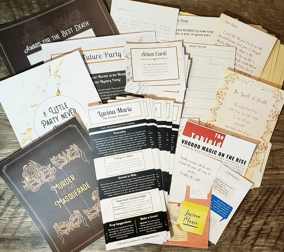 a display of everything that comes with the party