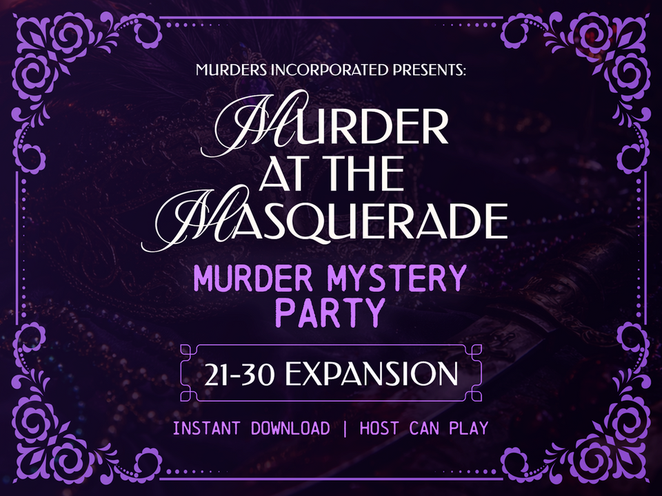 title graphic murder at the masquerade murder mystery party 21-30 expansion