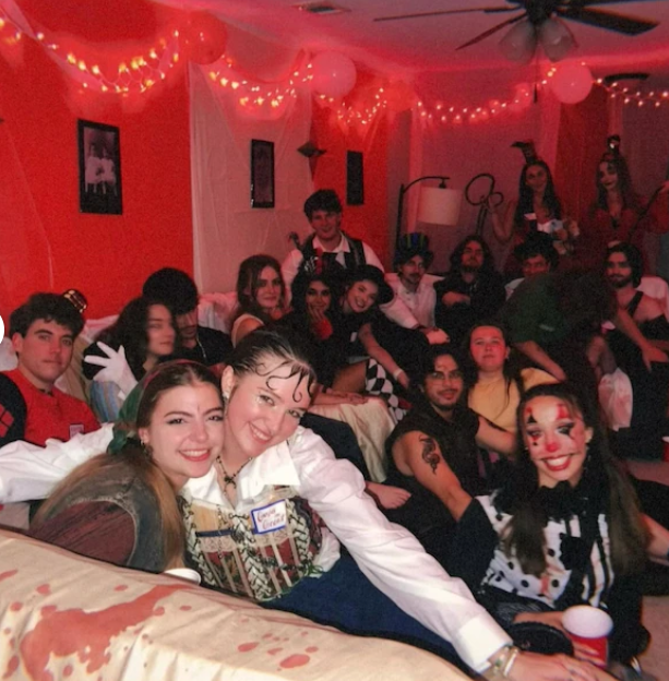 group photo from the bloody bazaar murder mystery party