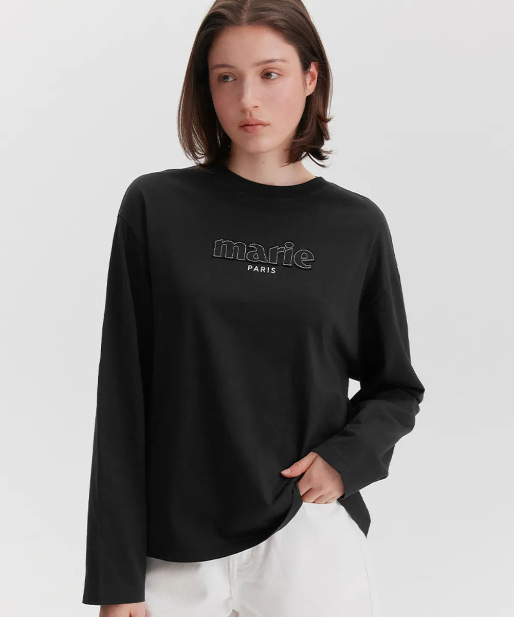 (พรี) Marie Claire เสื้อแขนยาว Logo patch long sleeve