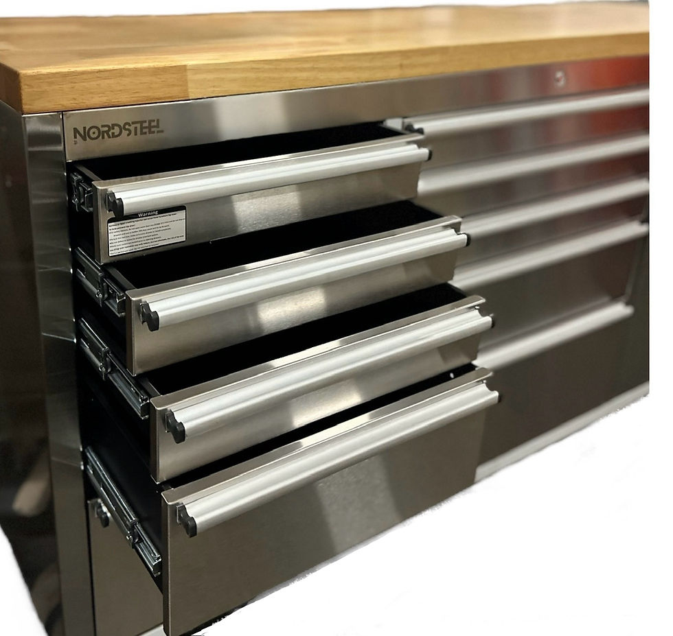 Thumbnail: Stainless steel rolling toolchest with 15 drawers , soft close drawers heavy duty slides,