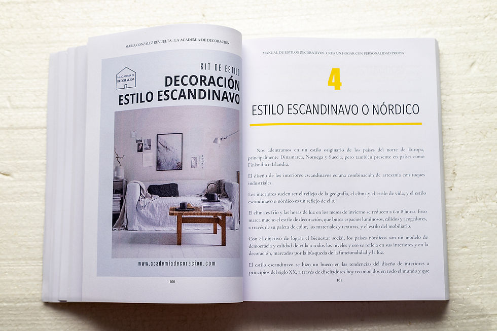     Interior del Manual de Estilos Decorativos de María González Revuelta, estilo escandinavo o nórdico.