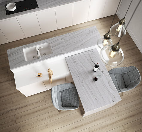 Sensa kitchen Island in macaubas colour