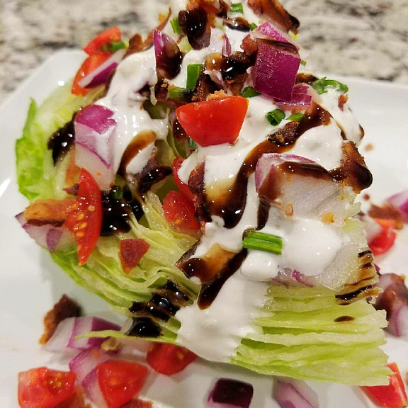 Wedge Salad with Homemade Blue Cheese Dressing