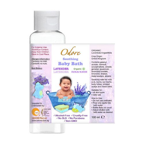 100ml Baby Bath Floral Water (Lavender) ODORE Singapore