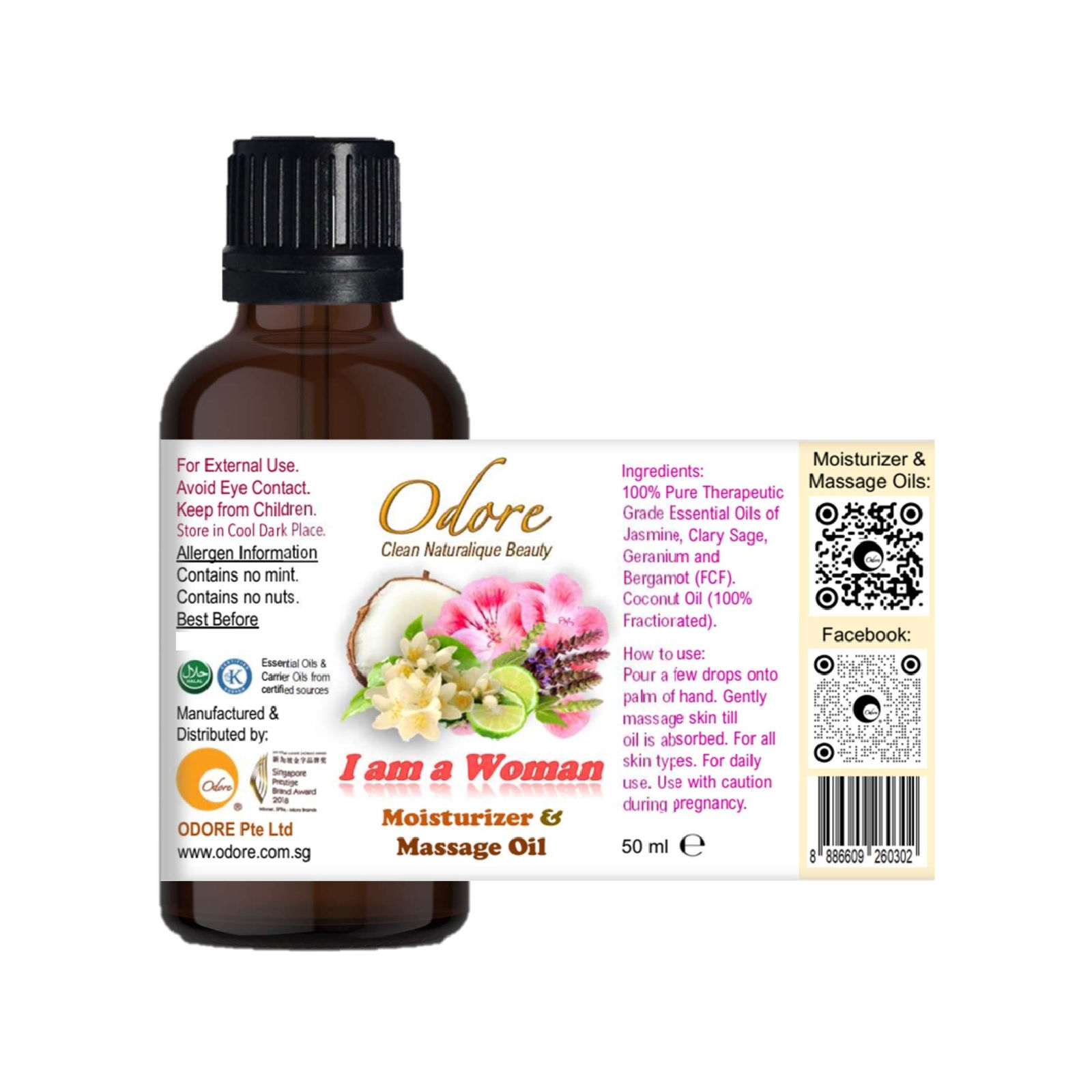 Moisturiser / Massage Oil - I am a WOMAN - 50 ml Nett