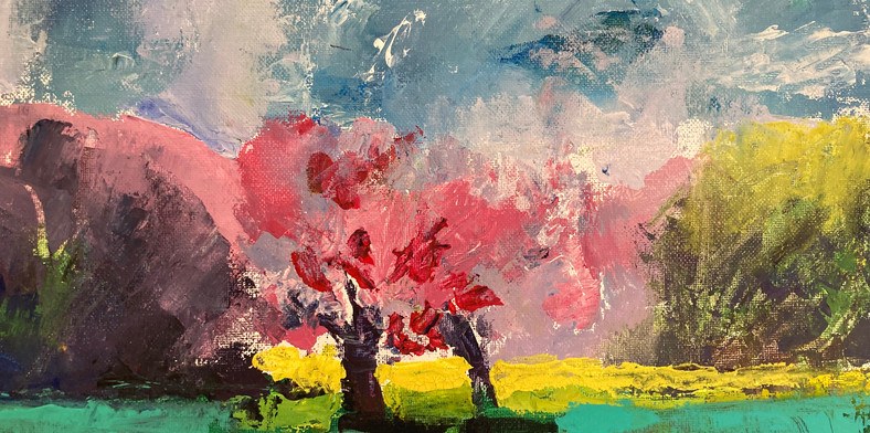 landscape, spring, painting
acrylic pastel