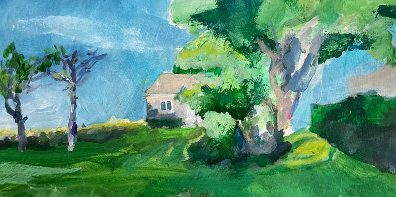 landscape, summer, abstract,cezanne, painting