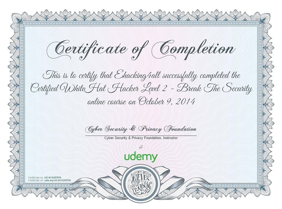 White Hat Hacker Certification