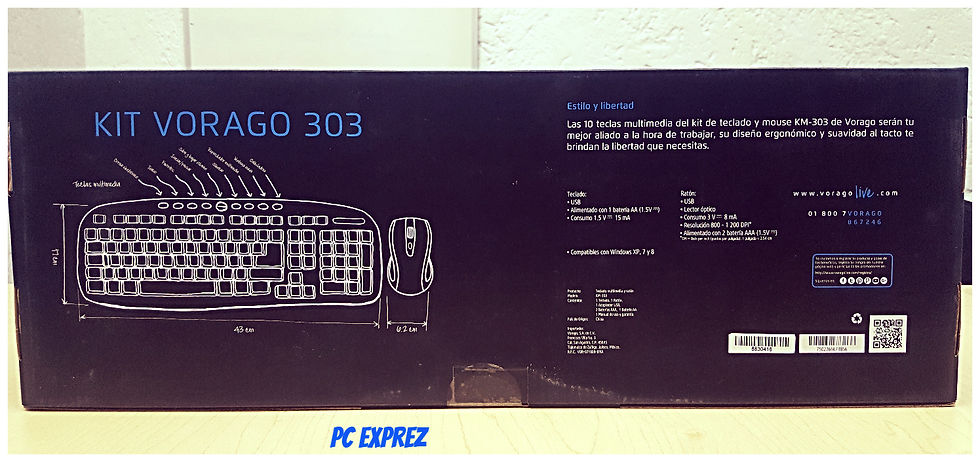 Miniatura: Kit Vorago KM-303 Teclado y mouse inalámbrico.