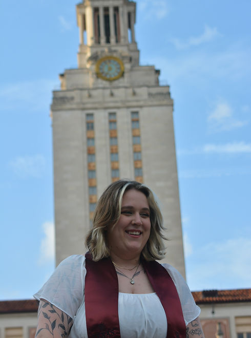 Photo of me in front of the UT Tower