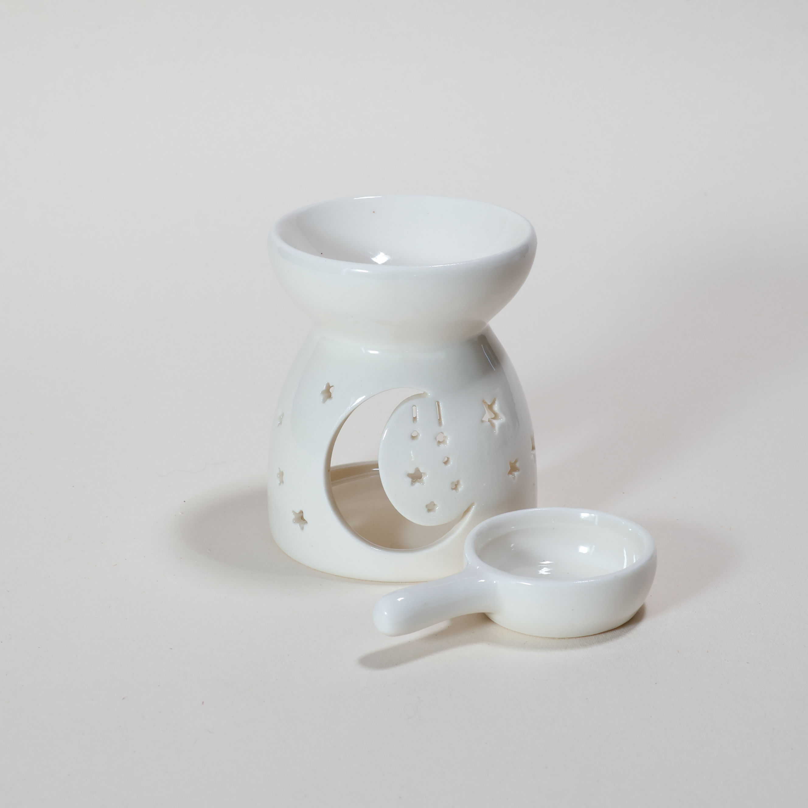 Brûle-fondants blanc en céramique (Lune)