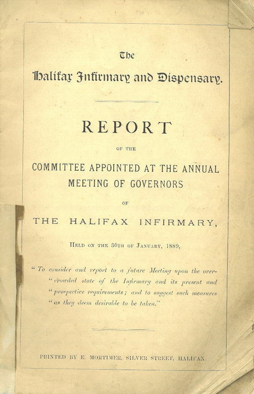 Report of conditions at Halifax Infirmary 1889
