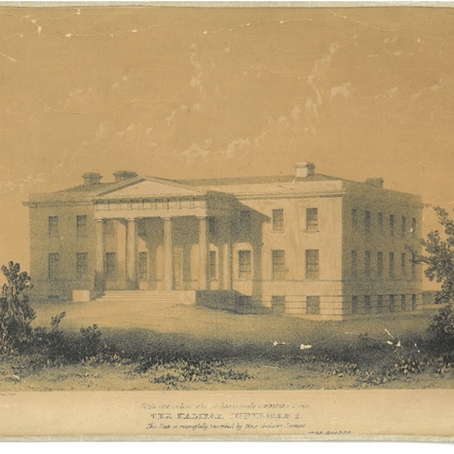 sepia image of a grand building